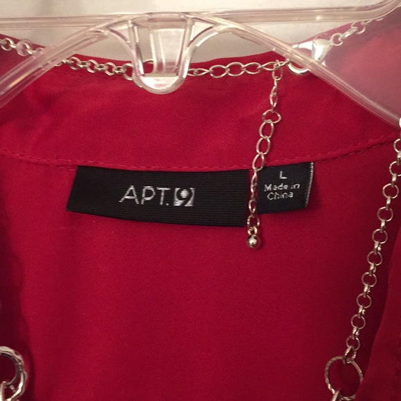 Red Button Down Top by Apt 9 Large - Picture 4 of 8
